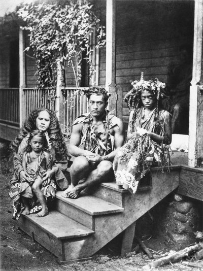 Famille tahitienne, illustration de 